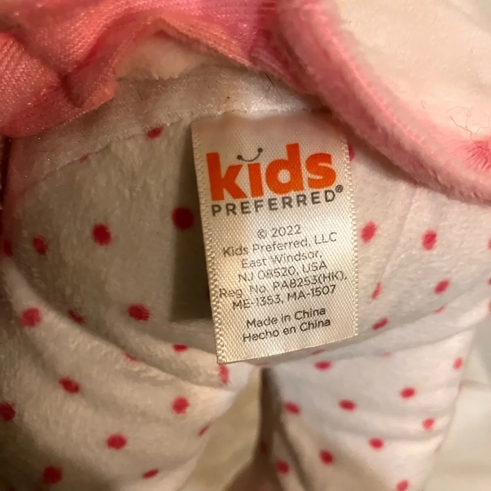 2012 Kids Preferred plush soft fleece doll with rose headband and bunny dress